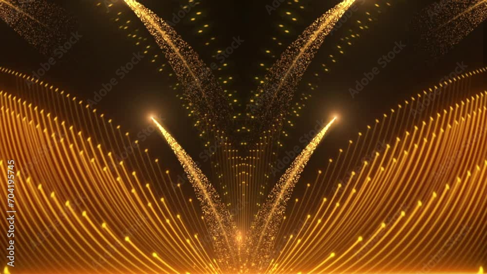 Elegant luxury golden particles on a dark background