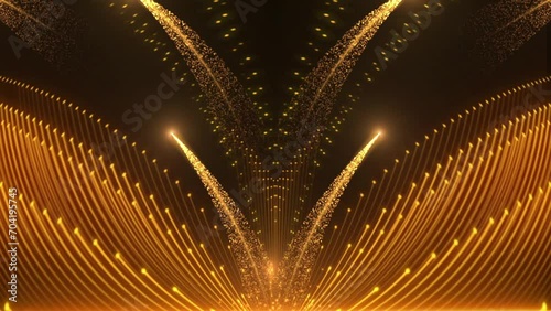 Elegant luxury golden particles on a dark background