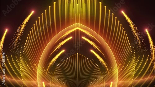 abstract and elegant golden particle background with particle trails