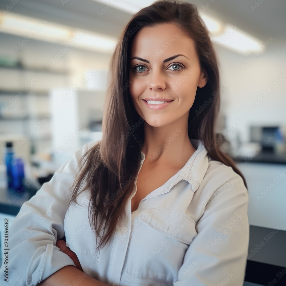 Portrait of a young female scientist in a laboratory