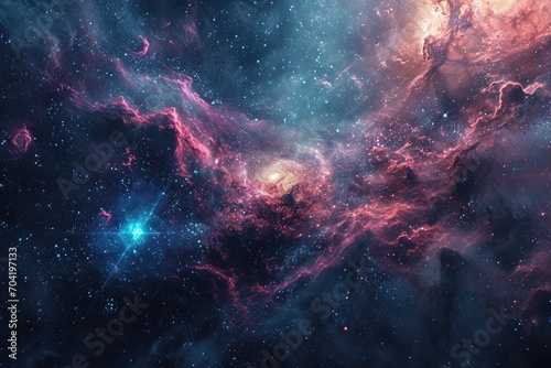 Amazing and colorful galaxy backdrop for your design © ibhonk