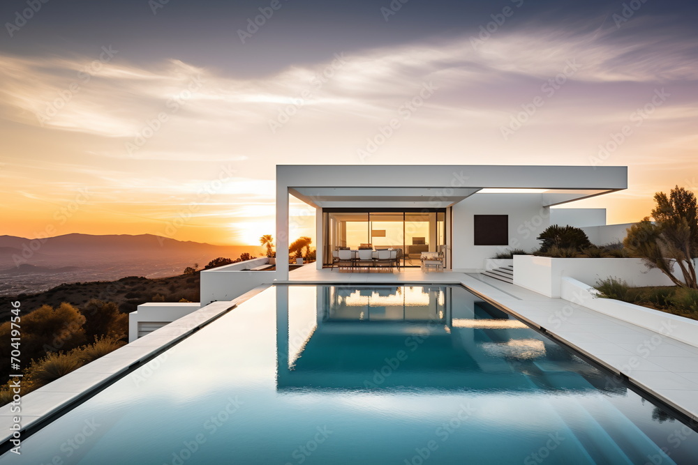 Modern villa with infinity pool and stunning mountain views