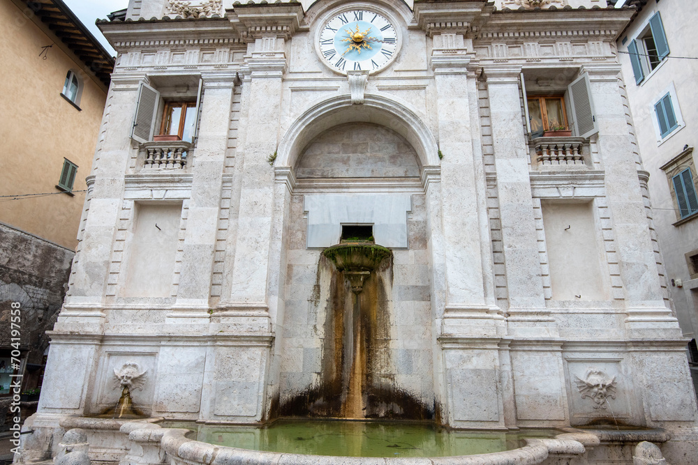 Fountain of Piazza del Mercato - Spoleto - Italy