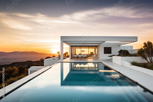 Modern villa with infinity pool and stunning mountain views © duyina1990