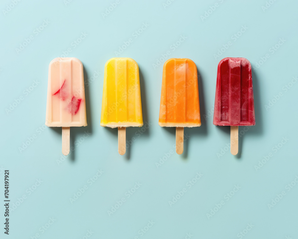 Set of various colorful fruit and berry popsiclesมSet of fruit ice cream, frozen juice on wooden stick, fruity popsicle. Colorful cold summer dessert Set of various colorful fruit and berry popsiclesมSet of fruit ice cream, frozen juice on wooden stick, fruity popsicle. Colorful cold summer dessert