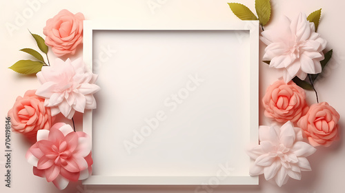 Floral frame with decorative flowers, decorative flower background pattern, floral border background © Derby