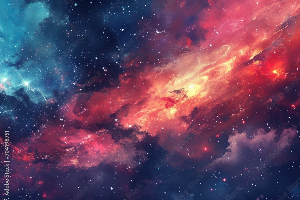 Fototapeta premium Marvelous and vibrant space landscape for your design