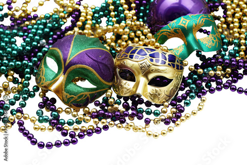 Mardi Gras design on transparent background created with Generative AI technology