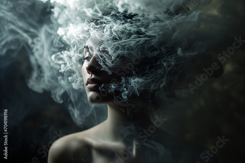 Portrait of a Women With Smoke © Nurple Art