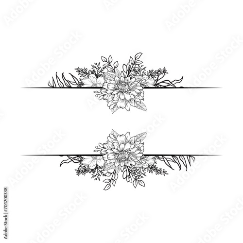 Set botanic blossom floral elements Decorative for Invitation Floral Flower Foliage Arrangement Wreath