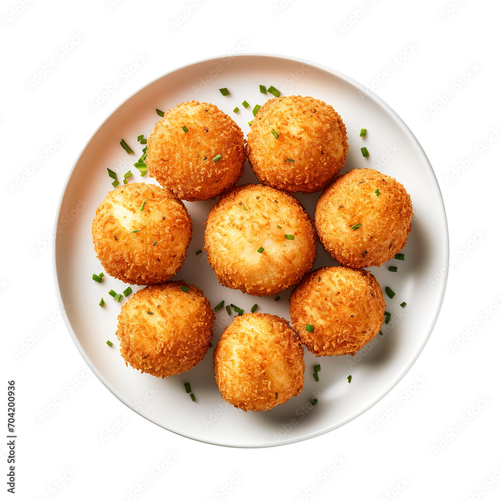 Arancini in a plate isolated on transparent background Remove png, Clipping Path, pen tool Arancini in a plate isolated on transparent background Remove png, Clipping Path, pen tool
