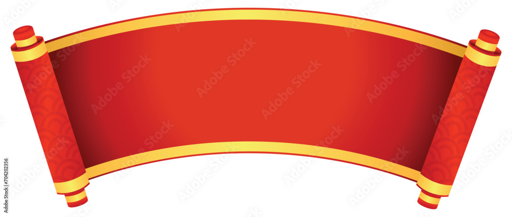 Ancient Chinese Paper Scroll Illustration Stock Vector | Adobe Stock