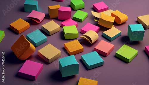 Colorful sticky notes in the form concept clean Background  Ai generated image   2 