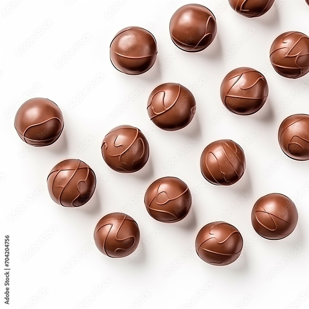 diagonal arrangement of milk chocolate candy balls diagonal arrangement of milk chocolate candy balls