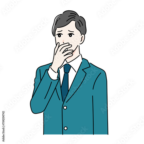 ショックを受けているビジネスパーソンのイラスト
