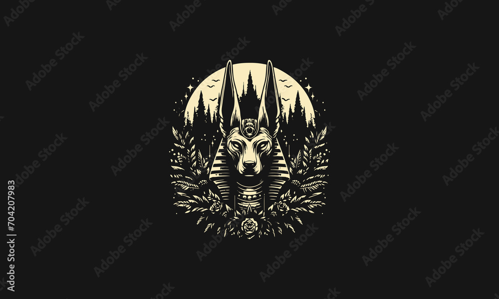 head anubis and the jungle vector illustration artwork design head anubis and the jungle vector illustration artwork design