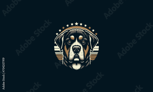 head dog angry with star vector mascot design