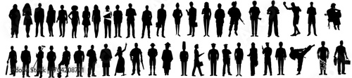silhouette of group of people