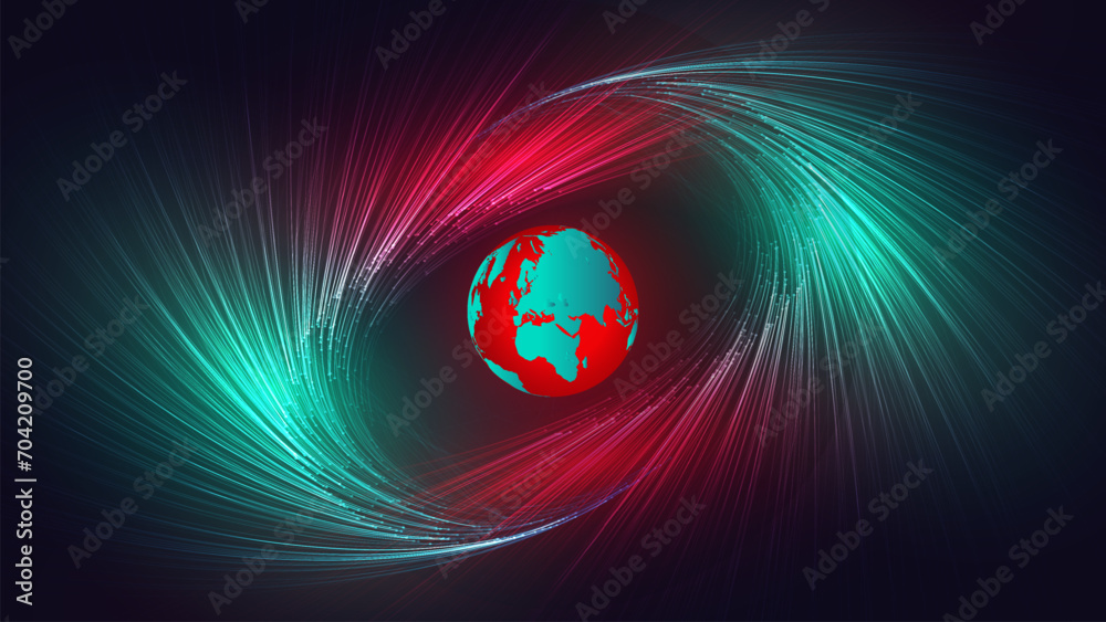 Abstract wallpaper of crystal earth with vortex spiral design - obrazy, fototapety, plakaty 