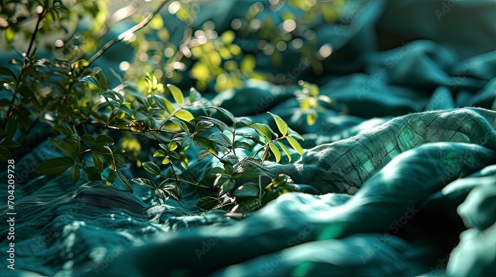 Obraz premium Green Cloth Texture Background Illustration, Wallpaper Pictures, Background Hd