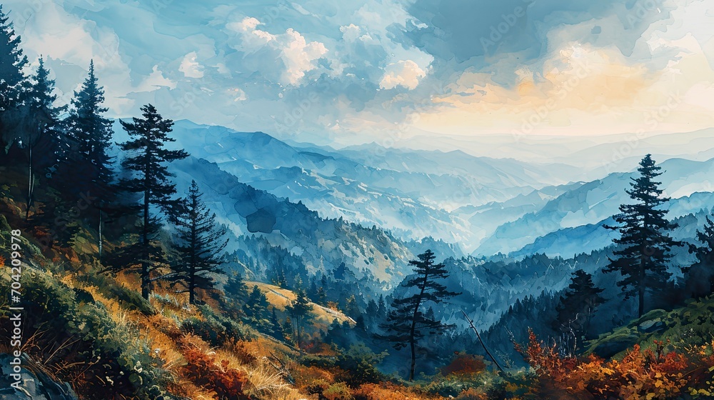 Hand Painted Watercolour Landscape Background, Wallpaper Pictures, Background Hd Hand Painted Watercolour Landscape Background, Wallpaper Pictures, Background Hd