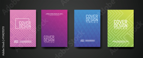 set cover Design template with geometric lines textured pattern background and dynamic gradation color