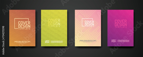 set cover Design template with geometric lines textured pattern background and dynamic gradation color photo