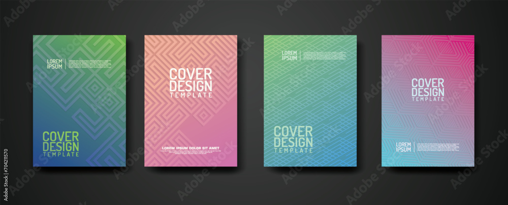 set cover Design template with geometric lines textured pattern background and dynamic gradation color