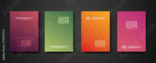 set cover Design template with geometric lines textured pattern background and dynamic gradation color
