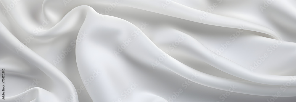 White ripple fabric texture display as background. copy space, mock up, presentation.