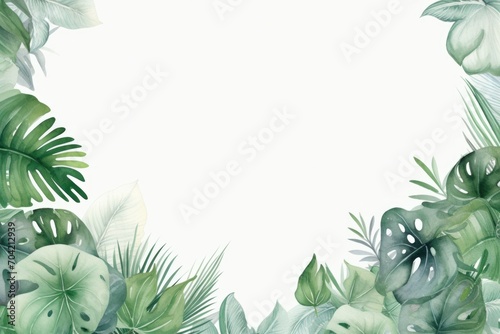 tropical leaves green palm and tropical leaves, in the style of matte drawing
