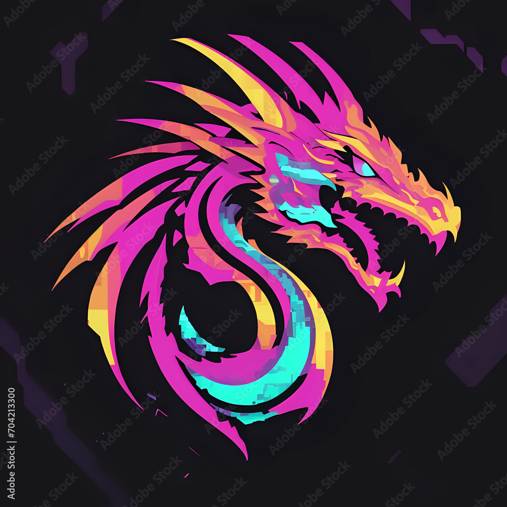 chinese zodiac year of the dragon, chinese new year, chinese new year, logo iconic dragon, circel logo dragon, red dragon logo, wood dragon chinese new year symbol, logo red dragon neon logo dragon