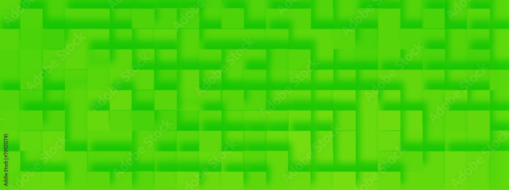 abstract green background with lines and 3d geometric blocks, background of small squares in blue geometric pattern, Panoramic view of abstract square pattern for presentation, cover, card, decoration abstract green background with lines and 3d geometric blocks, background of small squares in blue geometric pattern, Panoramic view of abstract square pattern for presentation, cover, card, decoration