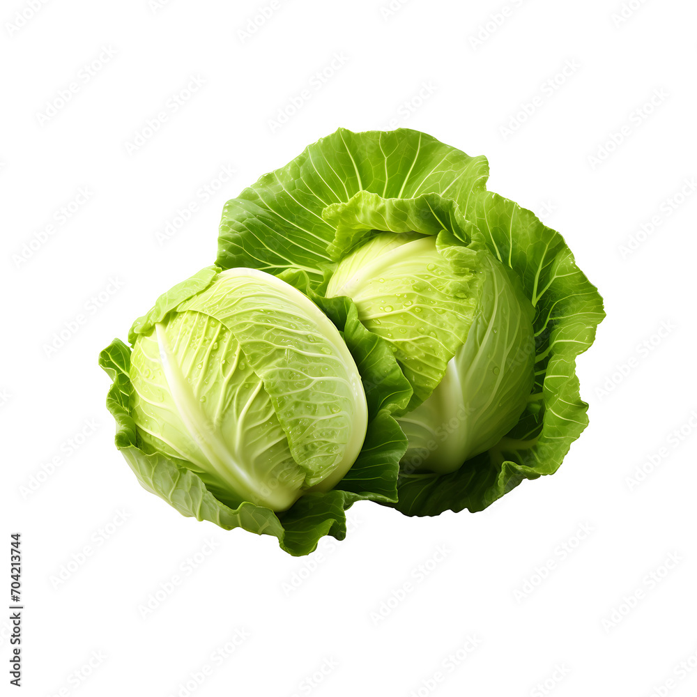 Fototapeta premium cabbage isolated on png background, clipping path, full depth of field