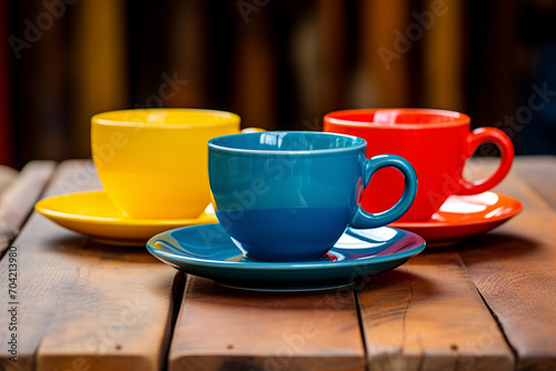 mug cups on the table, Generative AI