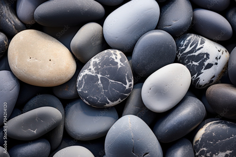 Close-up of grey pebbles.