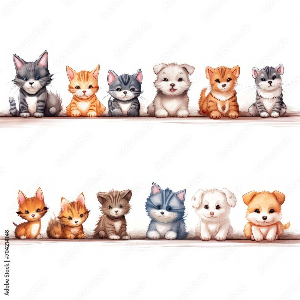 Collection of cat illustrations on a white background. Collection of cat illustrations on a white background.