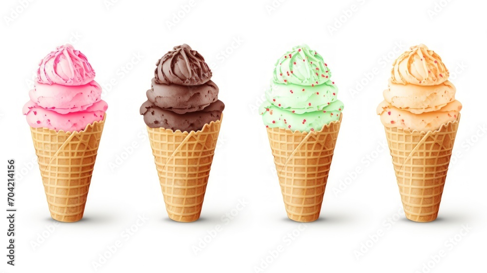 Collection illustration of an Ice Cream Set on a white background