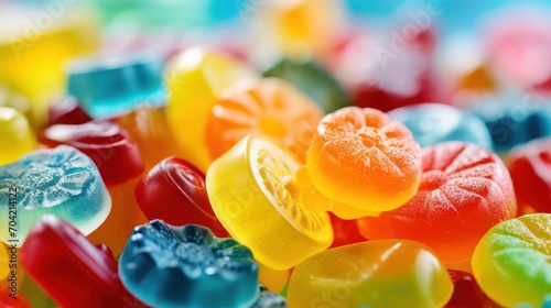 Close-up of a colorful jelly candies background. photo