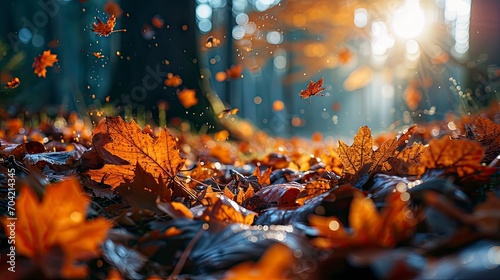 Realistic Falling Leaves Autumn Forest Maple  Wallpaper Pictures  Background Hd