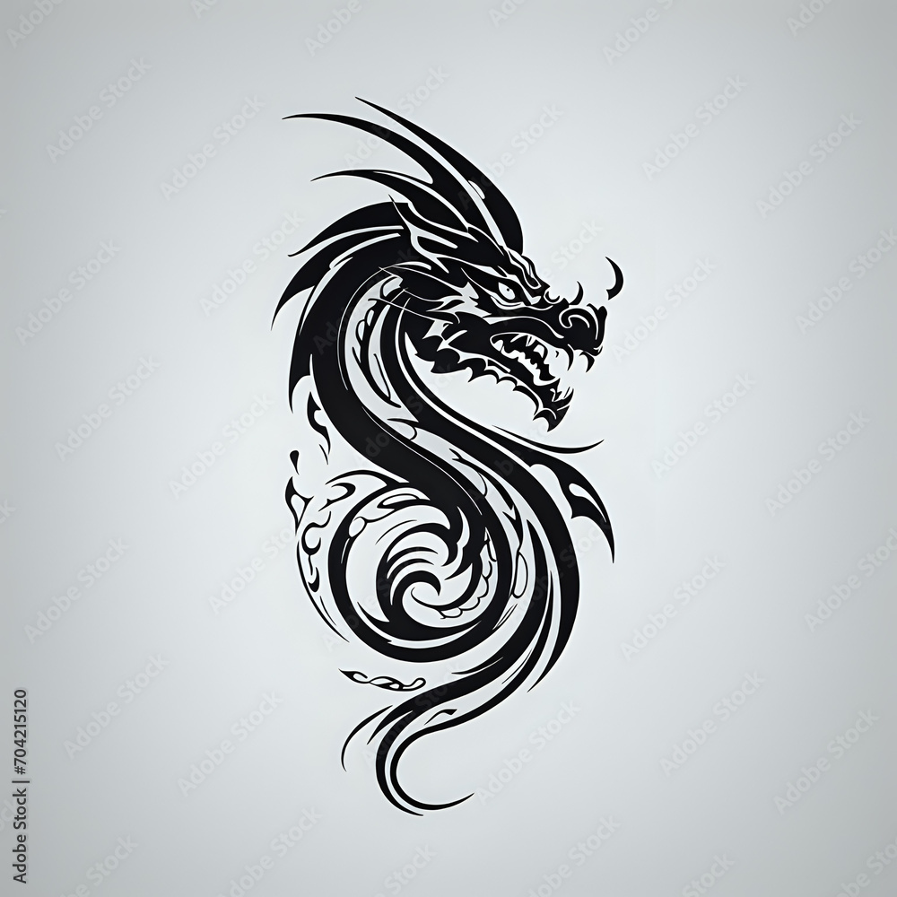 Fototapeta premium chinese zodiac year of the dragon, chinese new year, chinese new year, logo iconic dragon, circel logo dragon, red dragon logo, wood dragon chinese new year symbol, logo red dragon cool, tatto