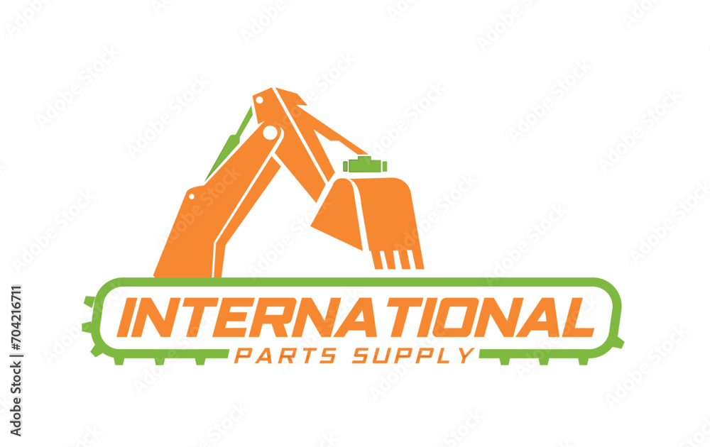 Parts Supply Excavator Logo, Excavator Spare Parts Logo, Machinery Parts Supply Logo, Equipment Components Logo, Excavator Replacement Parts Logo, Heavy Machinery Parts Logo, Excavator Accessories Log