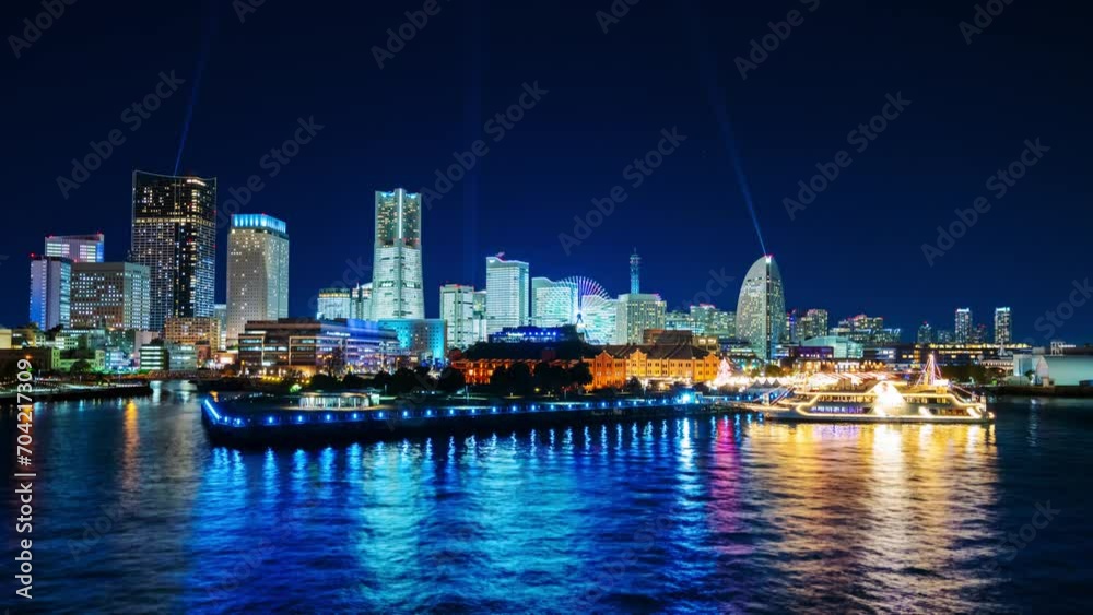 Timelapse of Cityscape at Night in Yokohama, Japan -みなとみらい夜景- Timelapse of Cityscape at Night in Yokohama, Japan -みなとみらい夜景-