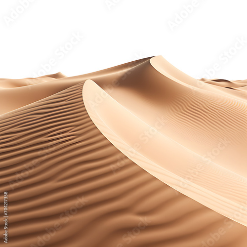 Desert sand dunes scenerie isolated on a transparent background. photo