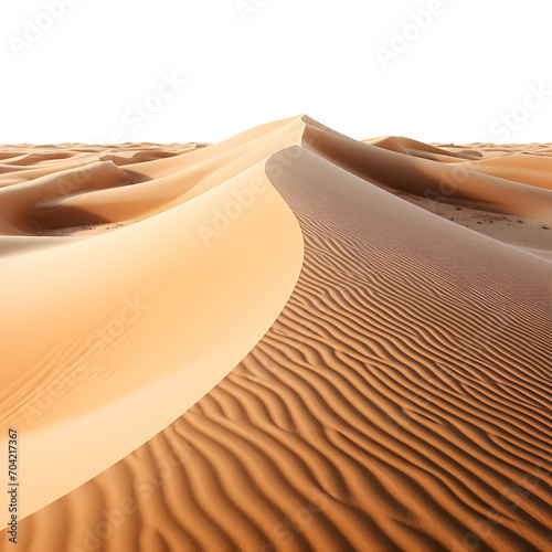 Desert sand dunes scenerie isolated on a transparent background.