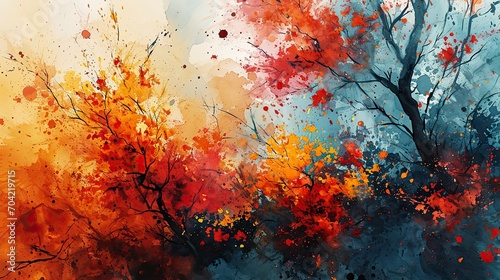 Watercolor Abstract Background Autumn Collection, Wallpaper Pictures, Background Hd