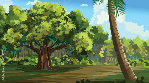 Natore Village Background 2D Cartoon Background