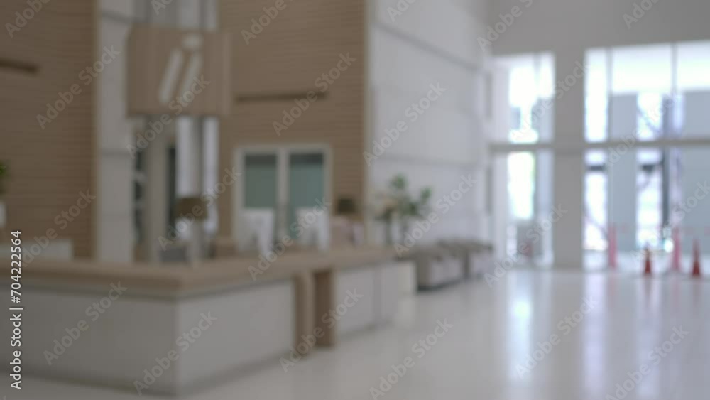 Blurred Corridor in waiting area of Hospital with Clean and Sterile Environment Blurred Corridor in waiting area of Hospital with Clean and Sterile Environment