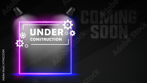 Futuristic Coming Soon Banner with Circular Brilliance and Modern Typography