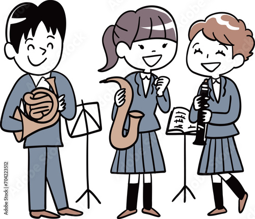 吹奏楽部の仲良しグループ